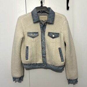 Pilcro and the Letterpress Blue Denim and Cream Jacket
